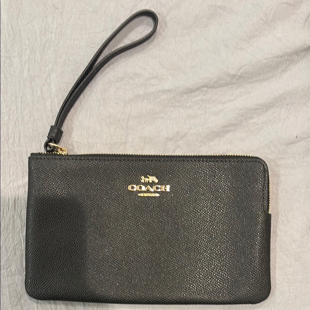 Coach Black Leather Wristlet